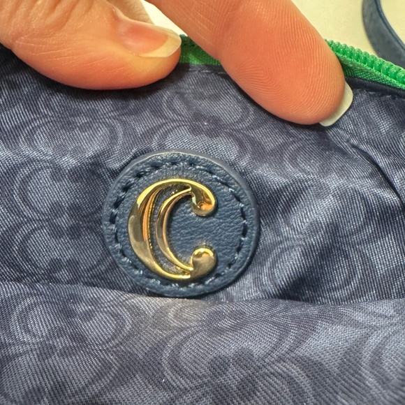 Charming Charlie Turn-Lock Crossbody / Wristlet Blue and Green Colorblock - Picture 3 of 13